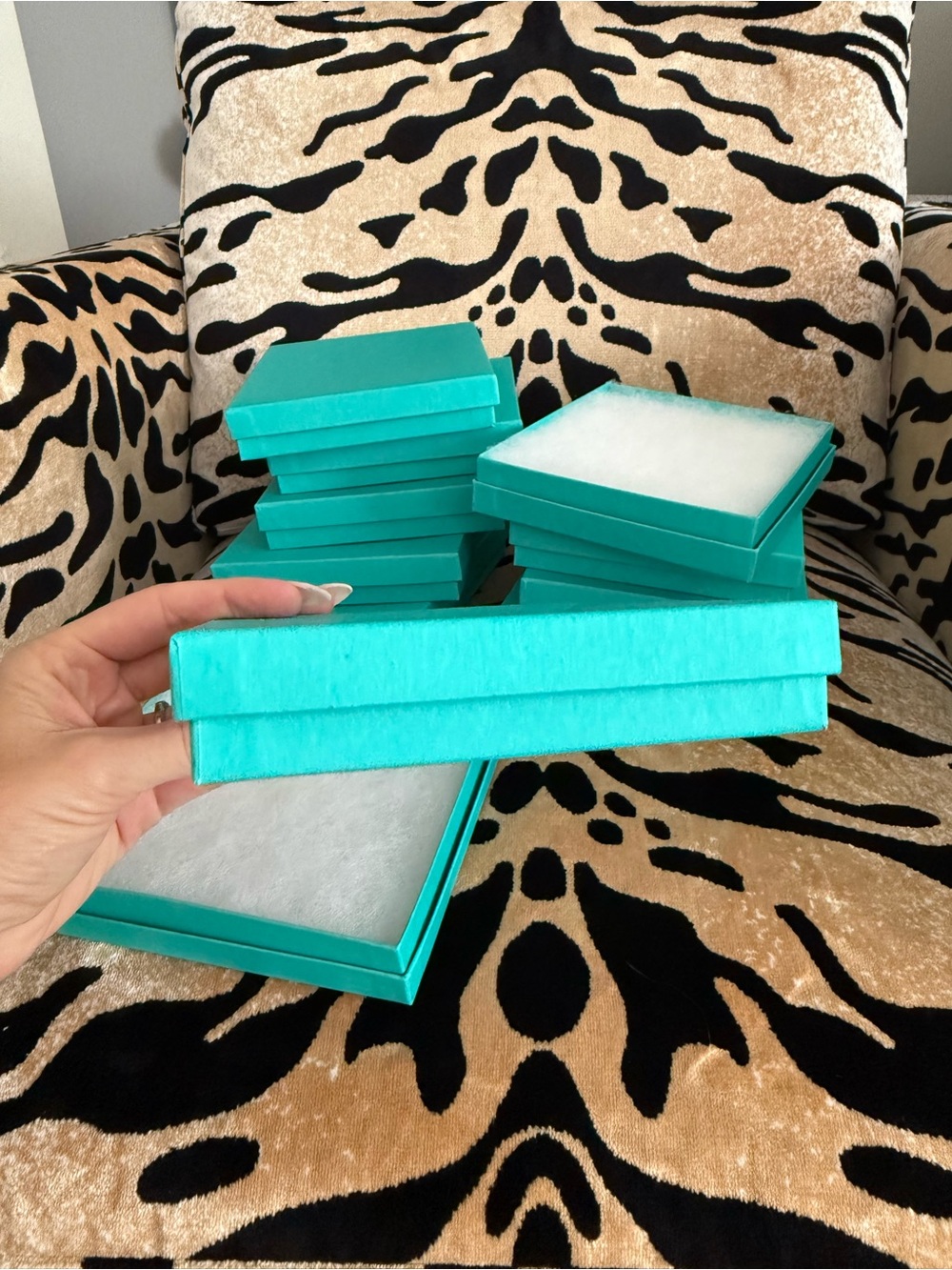 Turquoise Jewelry Gift Boxes - Set of Square Boxes - Picture 3 of 4
